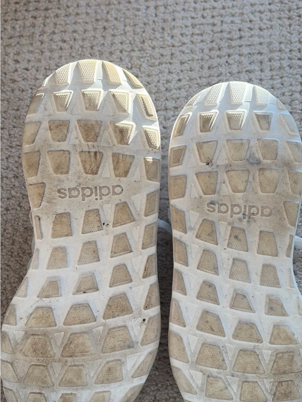 adidas Kids Light Gray Knit Sneakers with White Laces